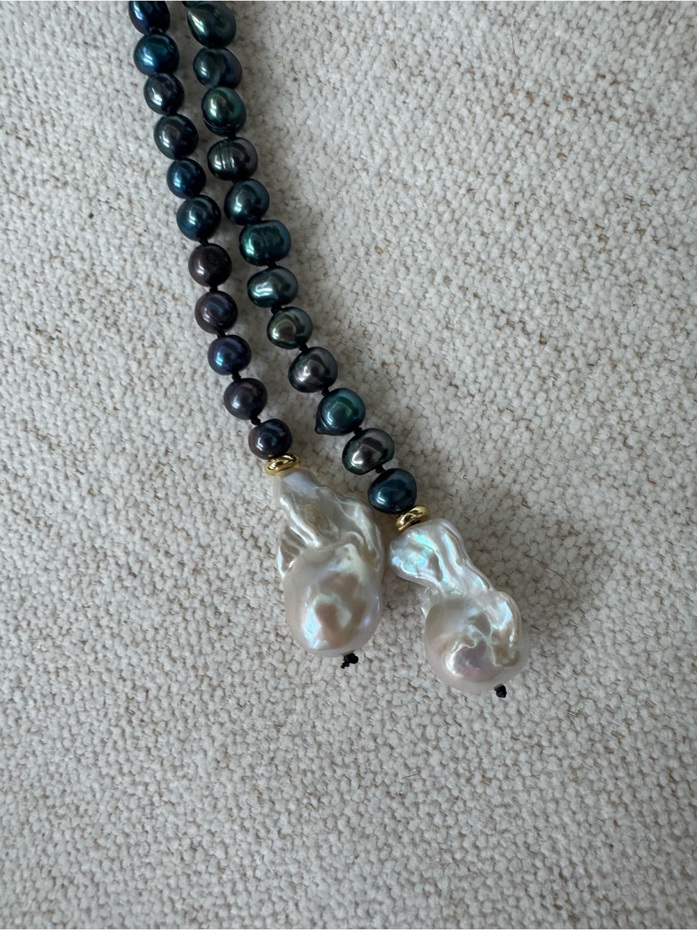 NWOT Polo Ralph Lauren Black and Baroque Pearl Strand Necklace - Picture 14 of 14